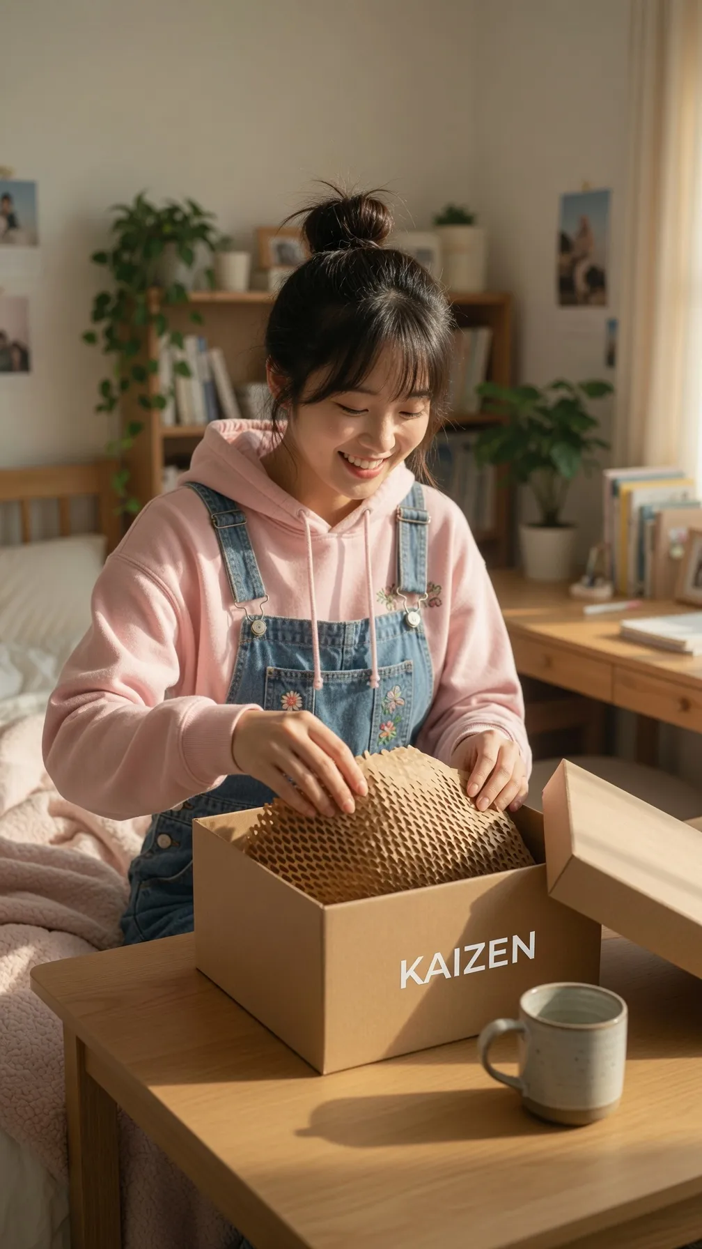 แกะกล่อง KAIZEN ที่กันกระแทกด้วยกระดาษรังผึ้งปลอดพลาสติก